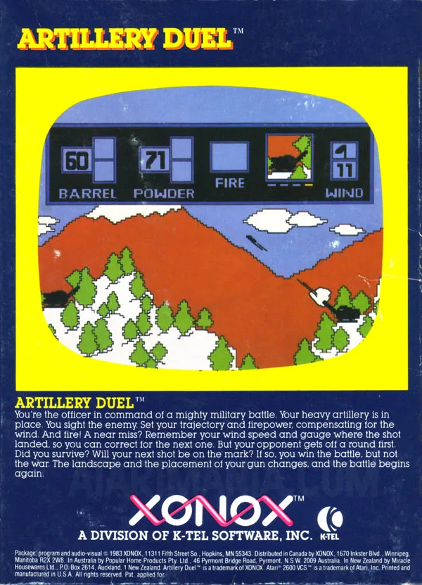 Artillery Duel box back