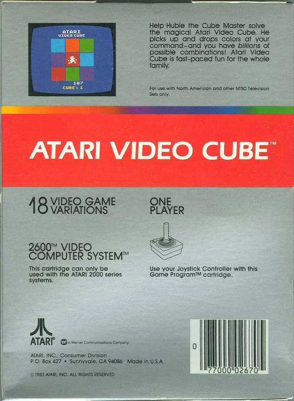 Atari Video Cube box back