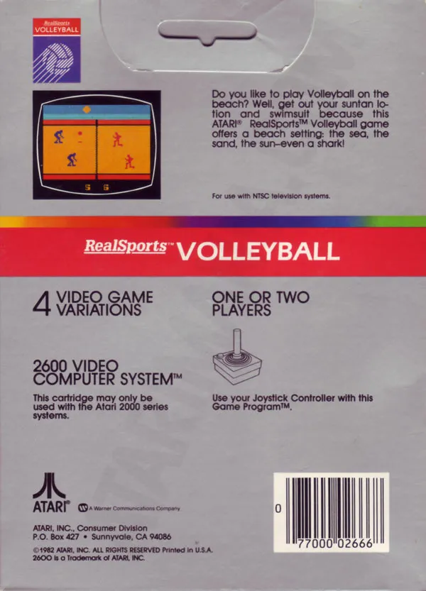 RealSports Volleyball box back