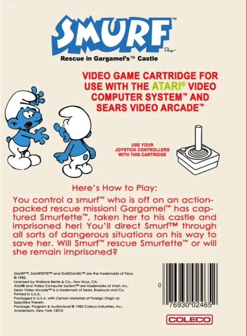 Smurf: Rescue in Gargamel's Castle box back