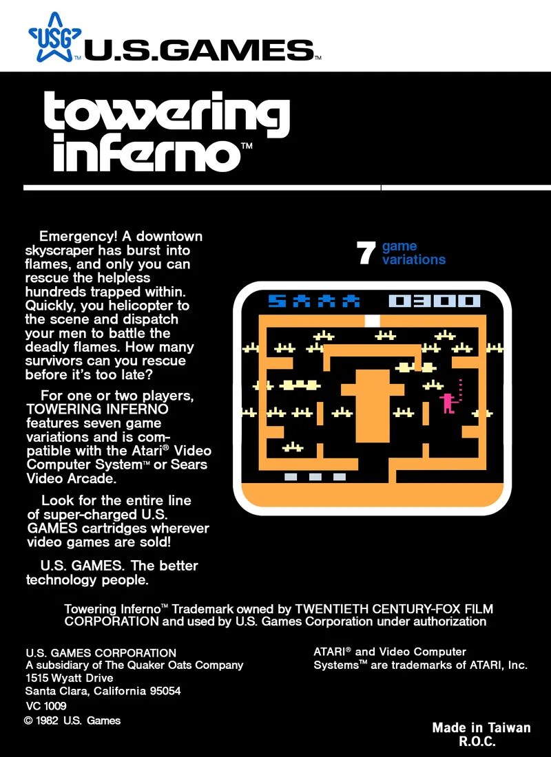 Towering Inferno box back