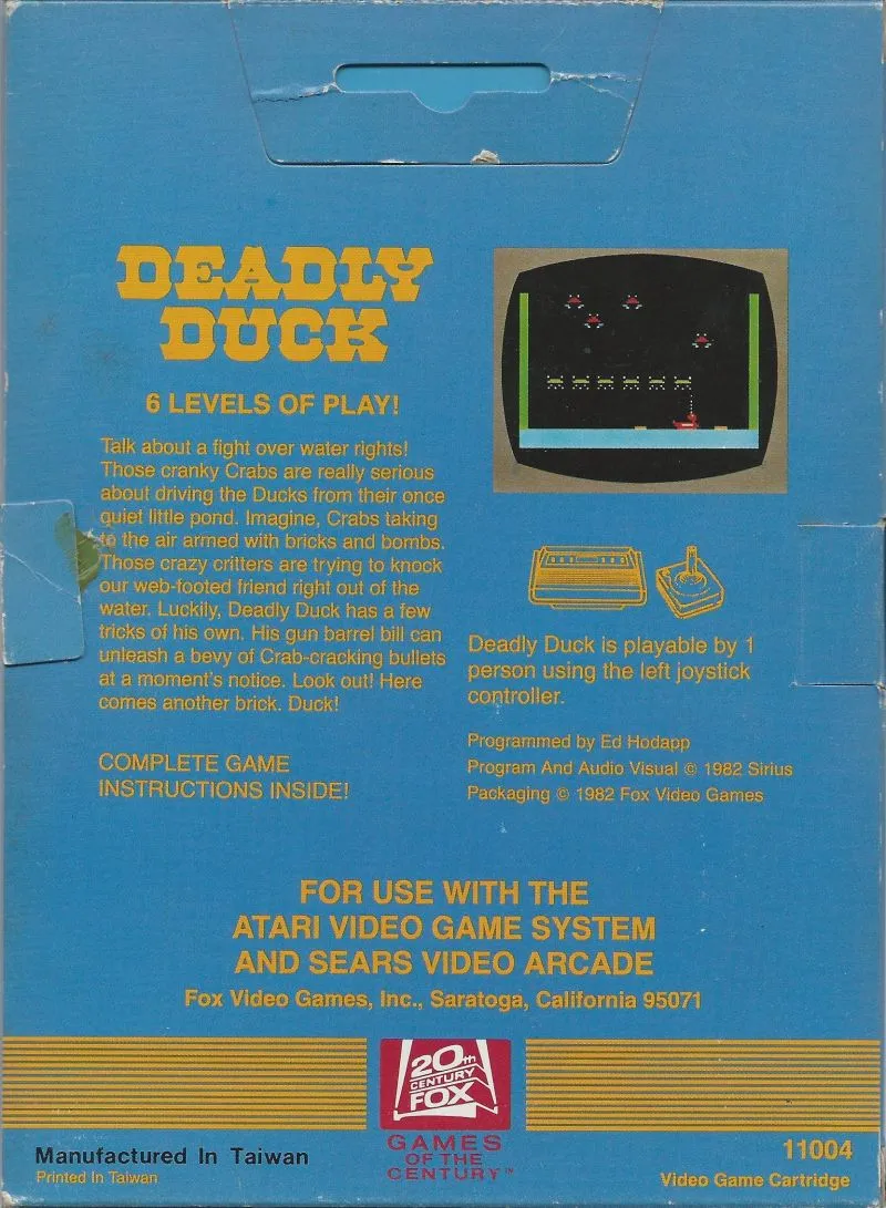 Deadly Duck box back