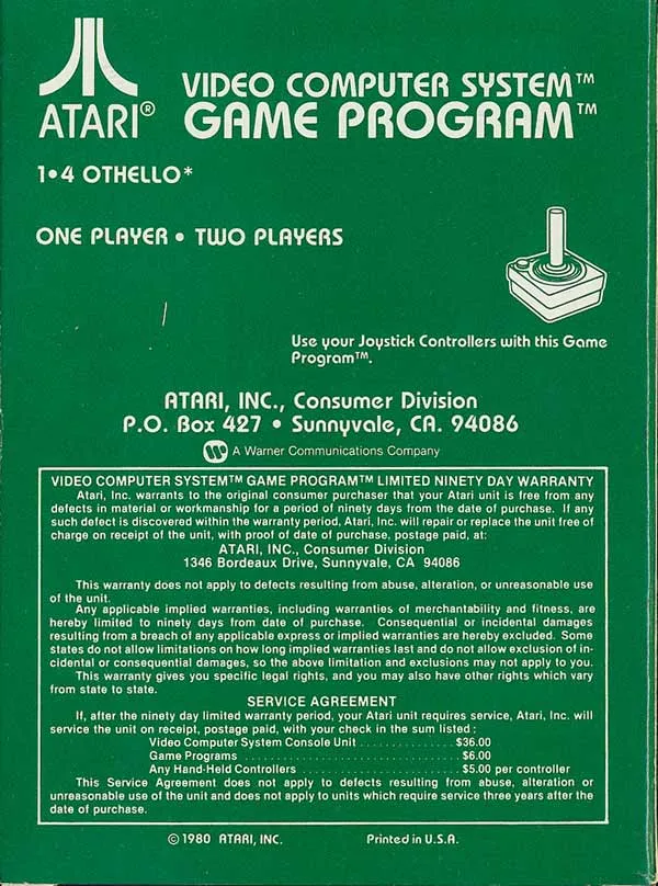 Othello box back