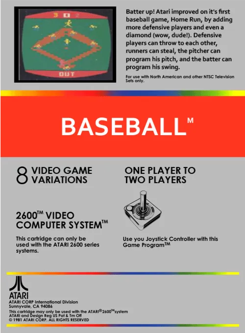 RealSports Baseball box back