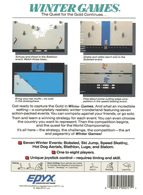 Winter Games box back