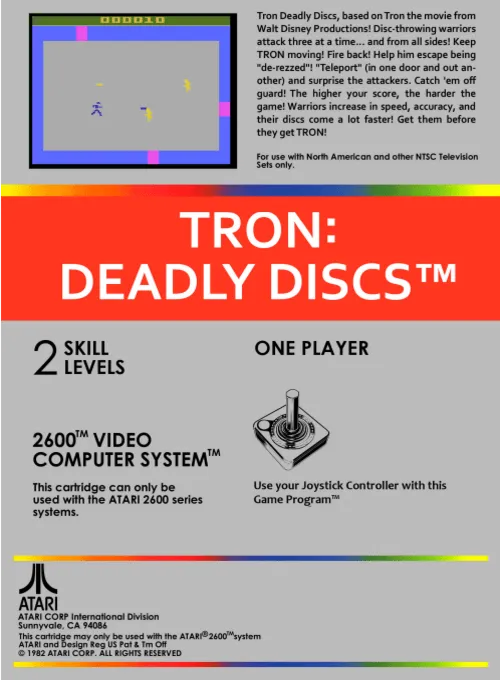 Tron: Deadly Discs box back