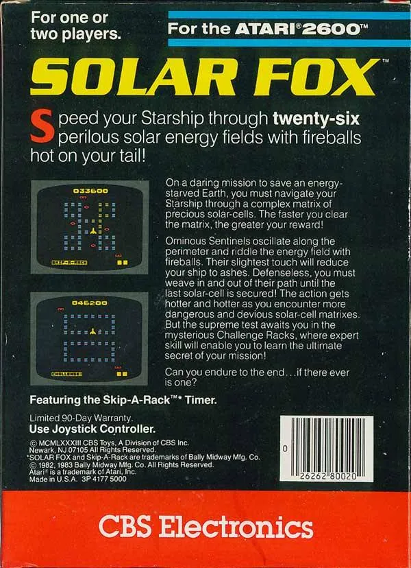 Solar Fox box back