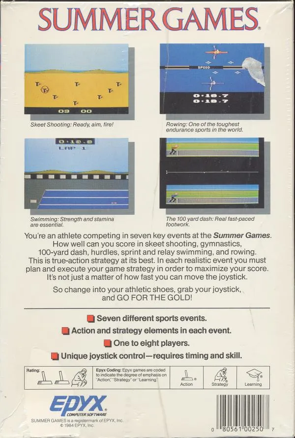 Summer Games box back