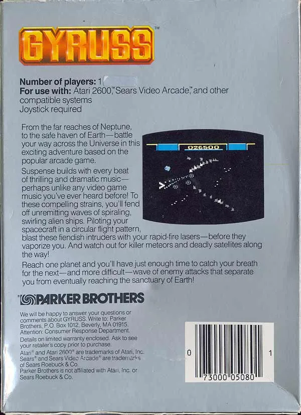 Gyruss box back