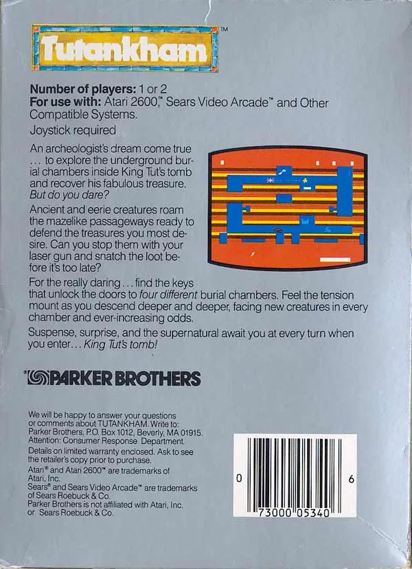 Tutankham box back