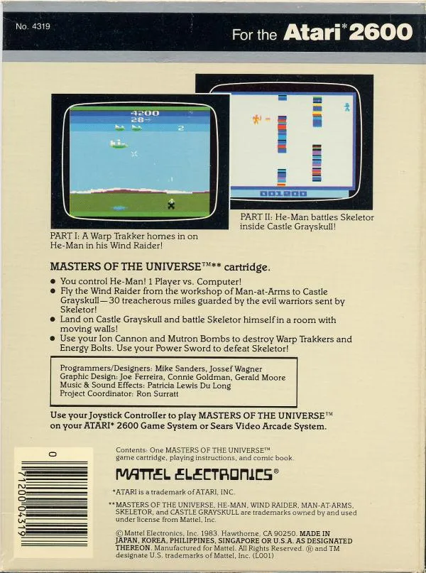 Masters of the Universe: The Power of He-Man box back