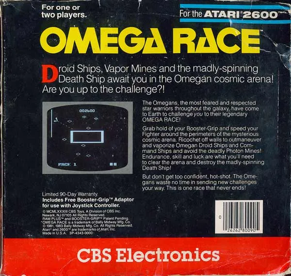 Omega Race box back