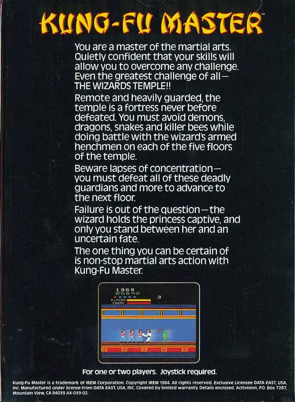 Kung-Fu Master box back