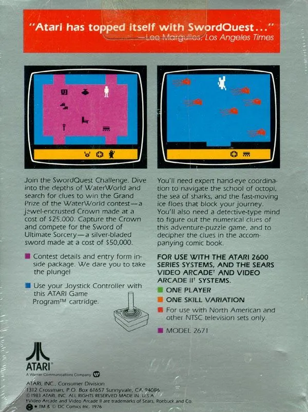 Swordquest: Waterworld box back