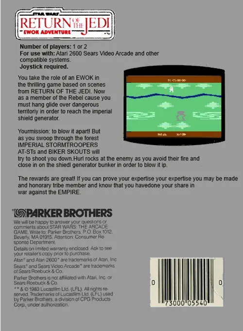 Star Wars: Return of the Jedi: Ewok Adventure box back