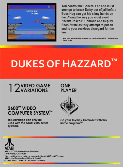 Dukes of Hazzard box back