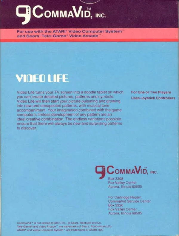 Video Life box back