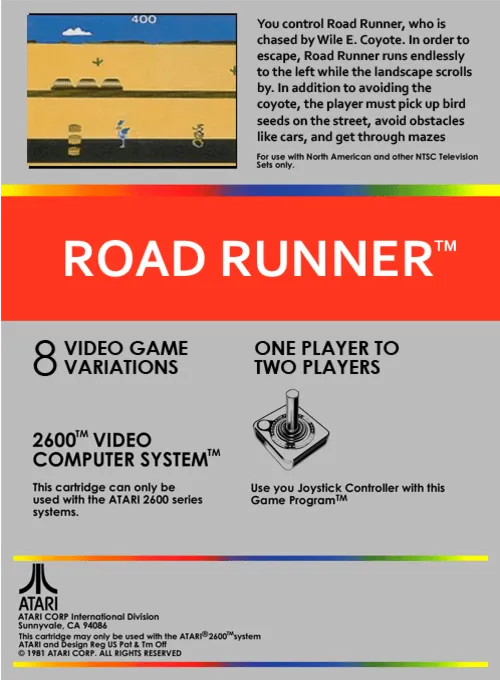 Road Runner box back