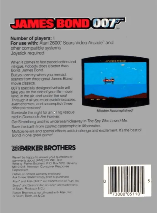 James Bond 007 box back