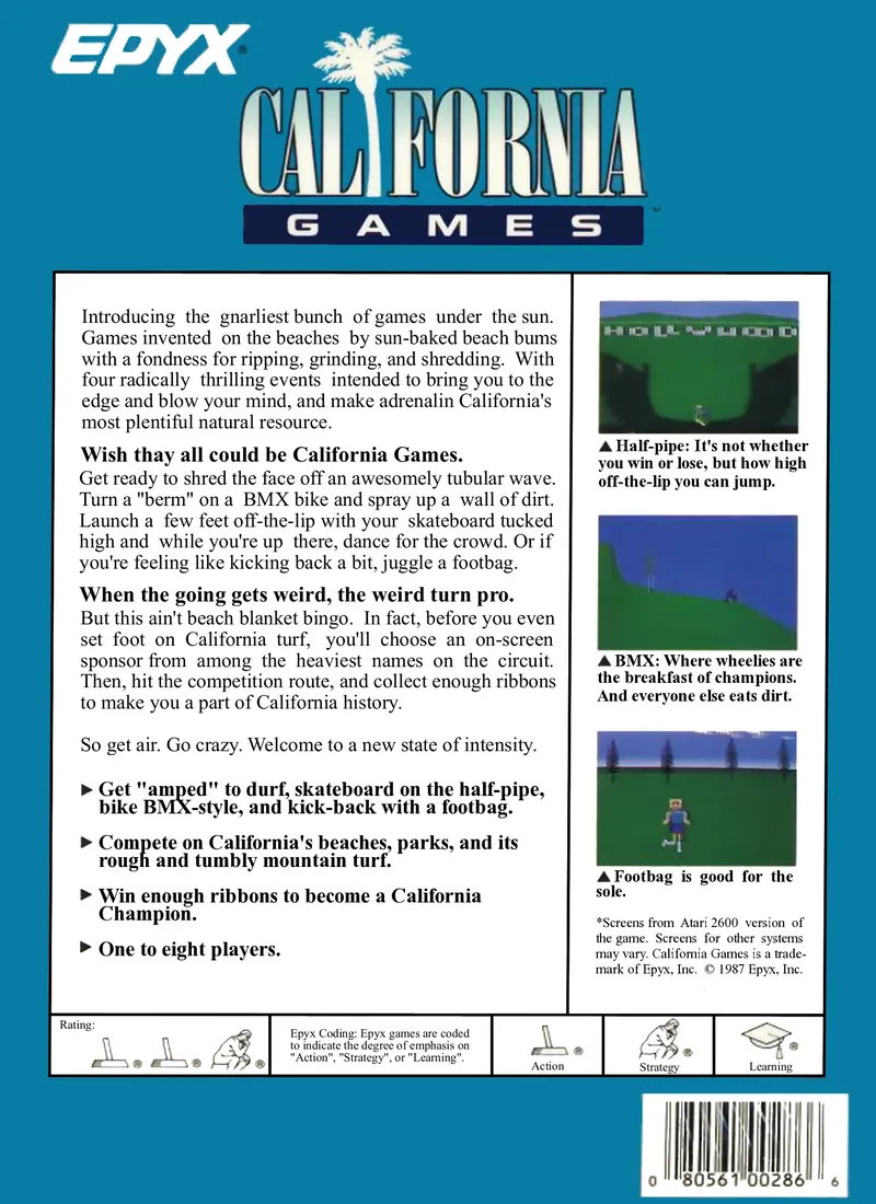 California Games box back