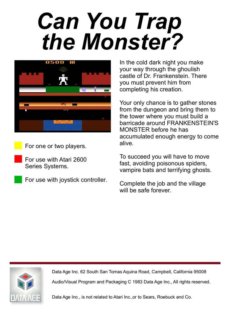 Frankenstein's Monster box back