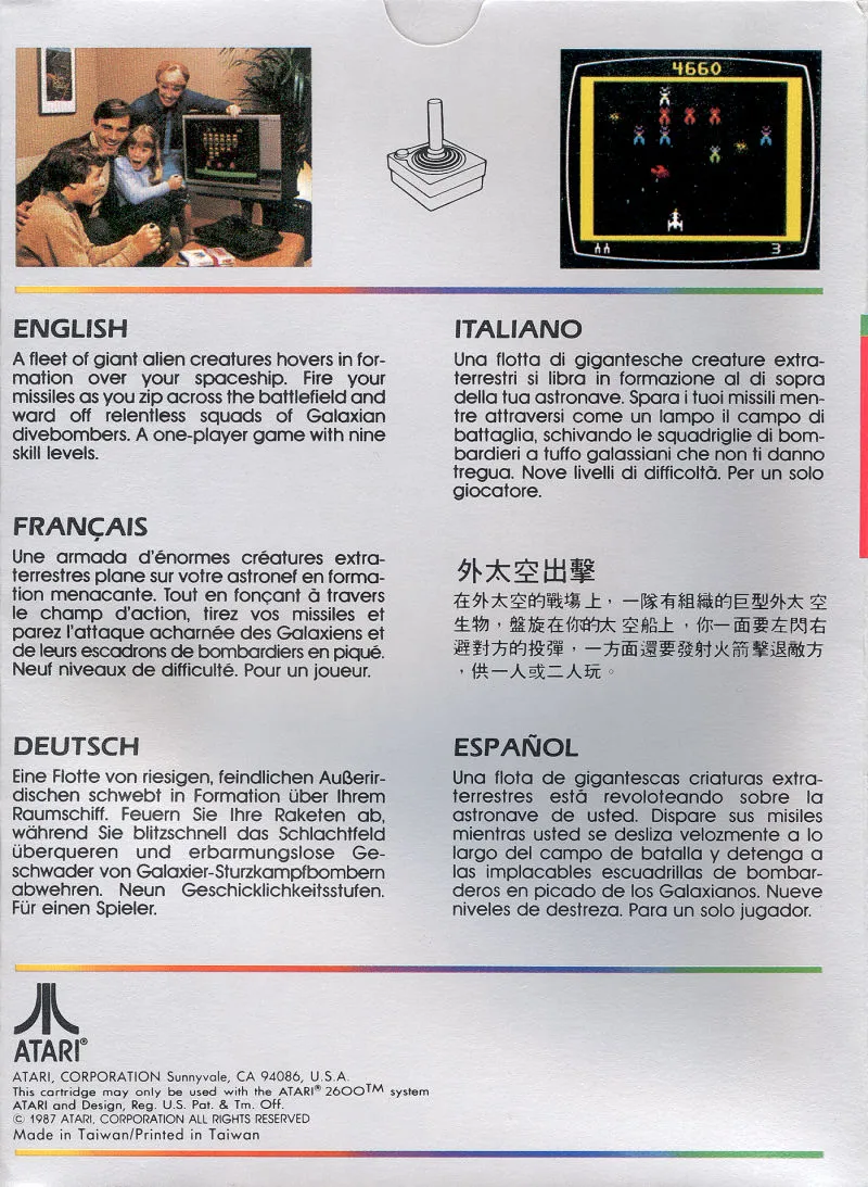Galaxian box back