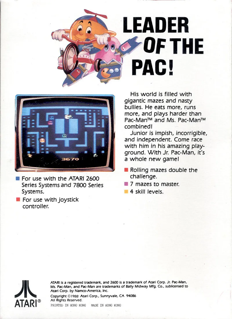 Jr. Pac-Man box back