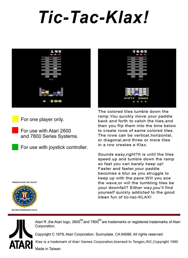 Klax box back