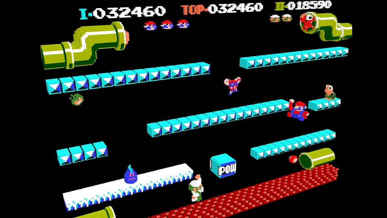 Backdrop artwork for Mario Bros.