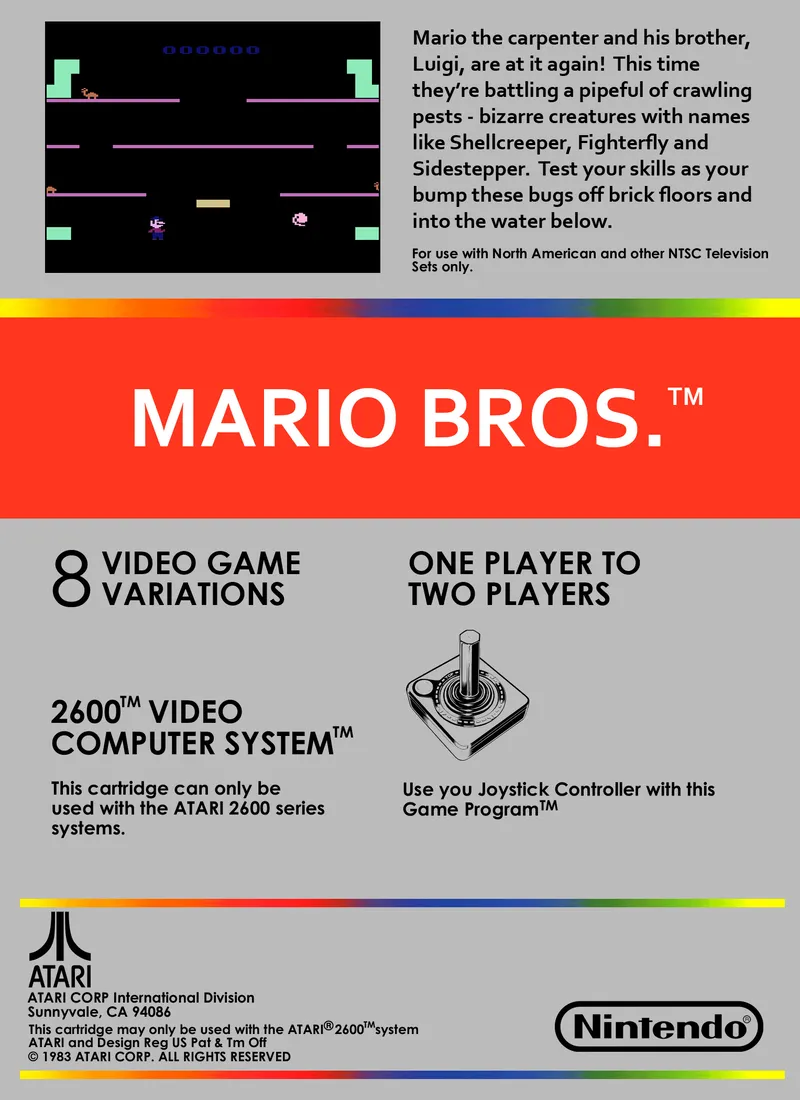 Mario Bros. box back