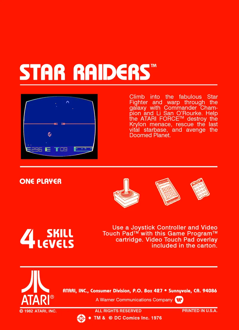Star Raiders box back