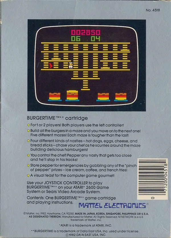 BurgerTime box back