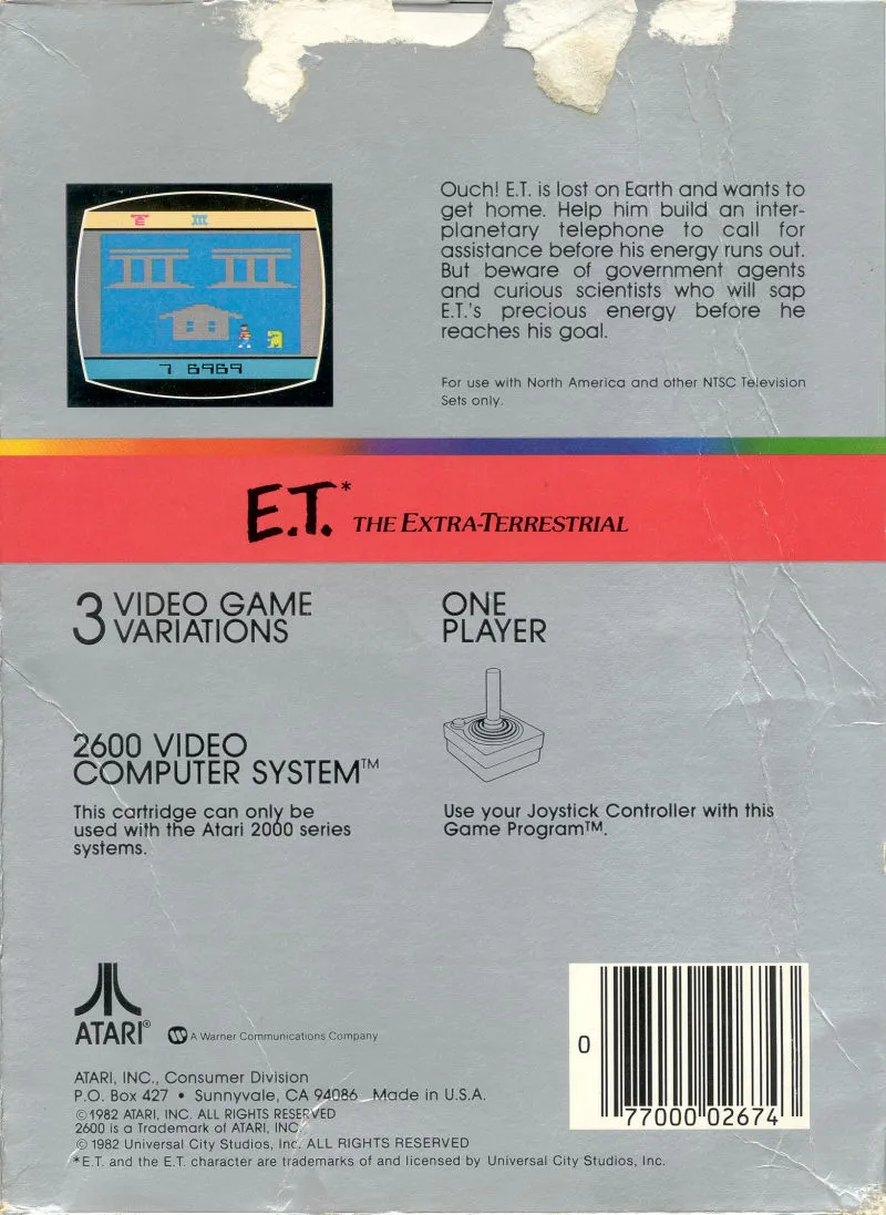 E.T. the Extra-Terrestrial box back