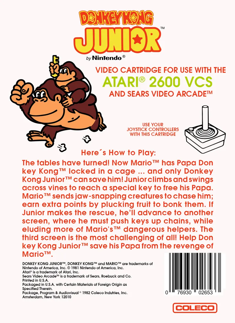 Donkey Kong Junior box back