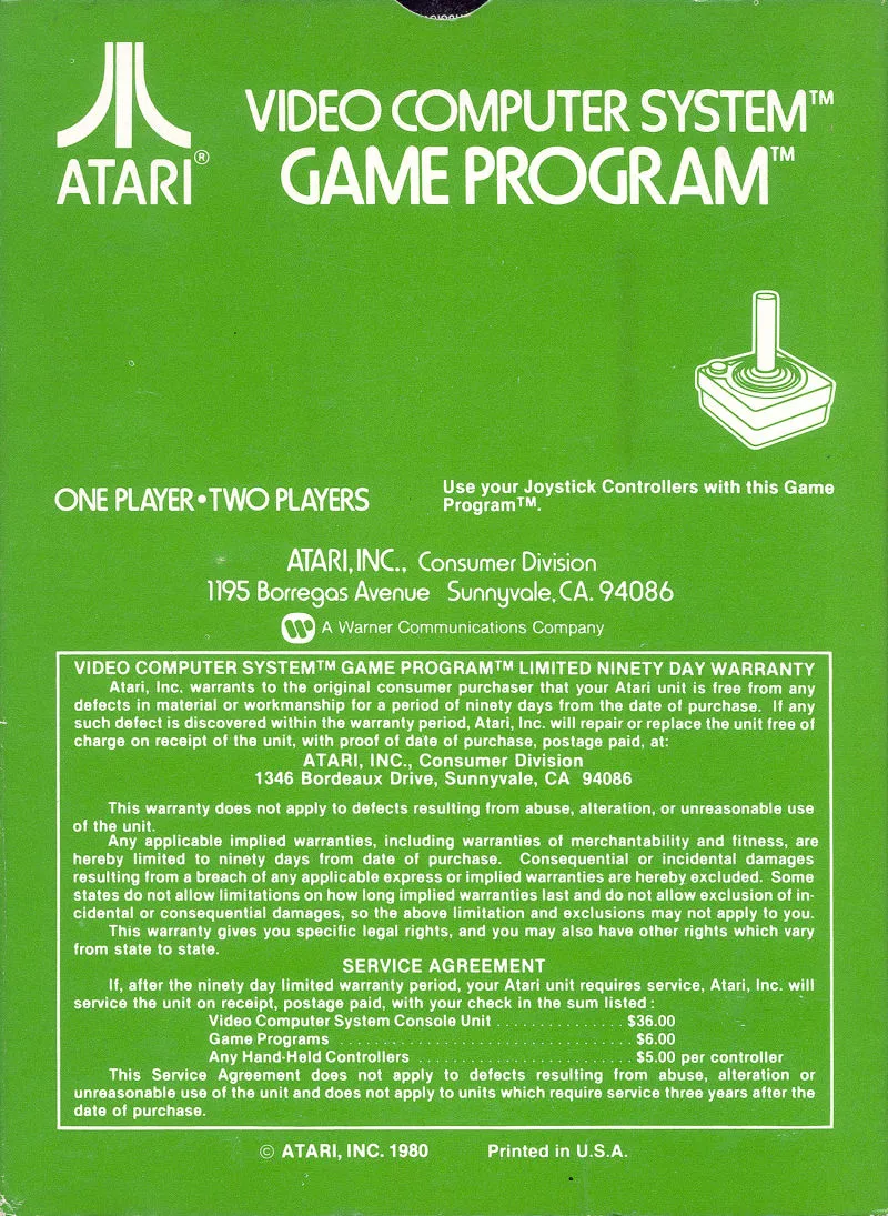 Golf box back