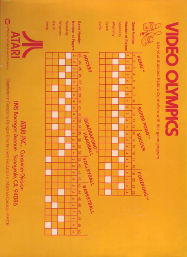 Video Olympics box back
