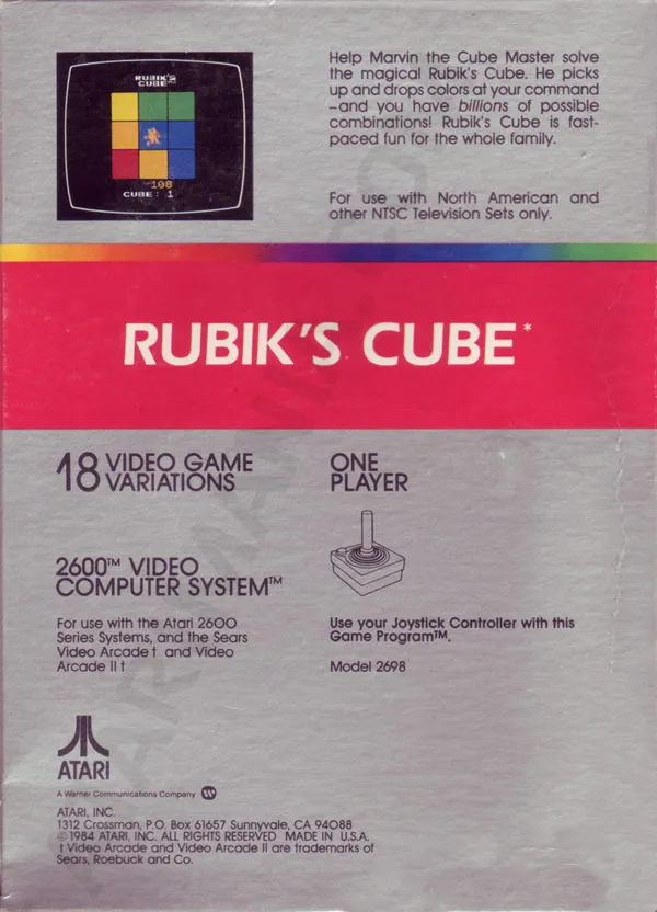 Rubik's Cube box back