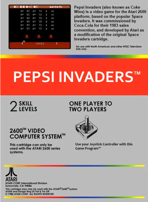 Pepsi Invaders: Coke Wins box back