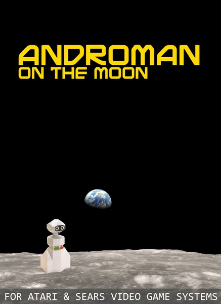 AndroMan on the Moon cover art for Atari 2600