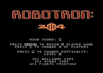 Robotron: 2084 title screen