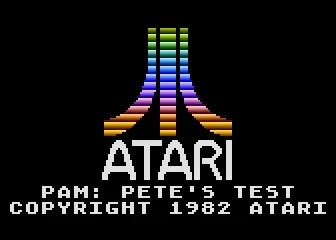 Atari PAM - Pete's Test title screen