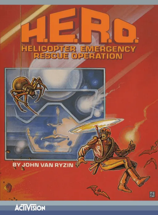 H.E.R.O. cover art for Atari 5200