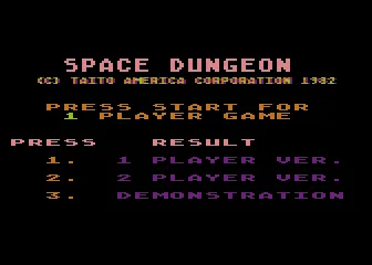 Space Dungeon title screen