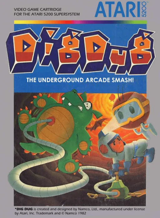 Dig Dug cover art for Atari 5200