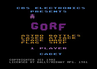 Gorf title screen