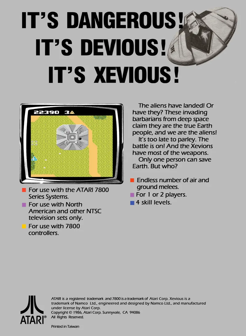 Xevious box back