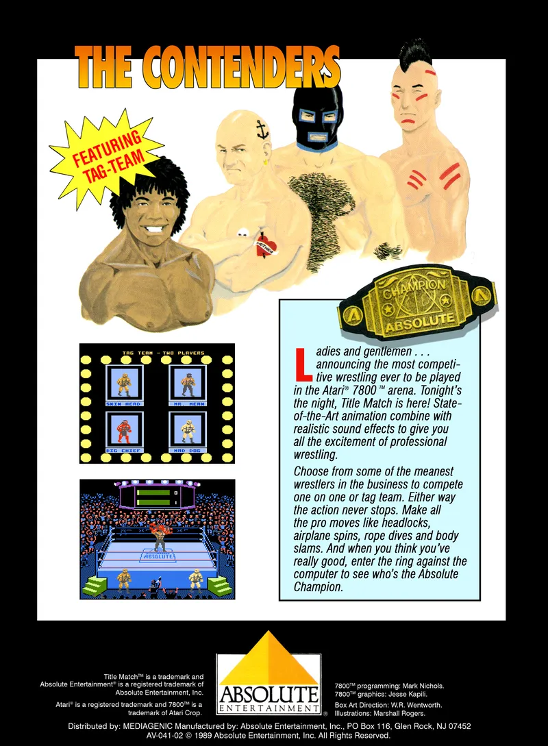 Title Match Pro Wrestling box back