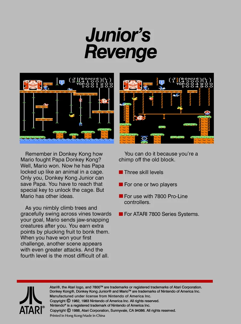 Donkey Kong Junior box back