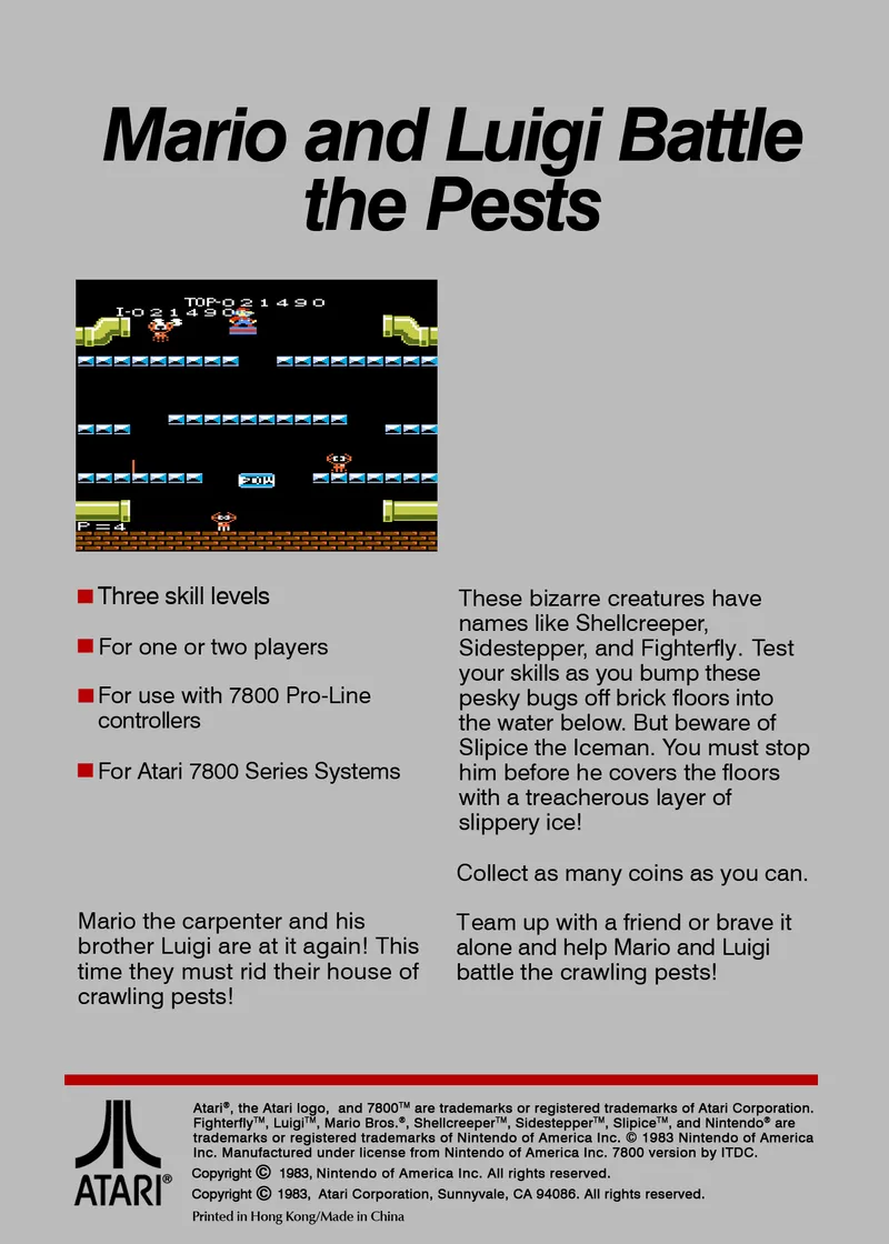 Mario Bros. box back