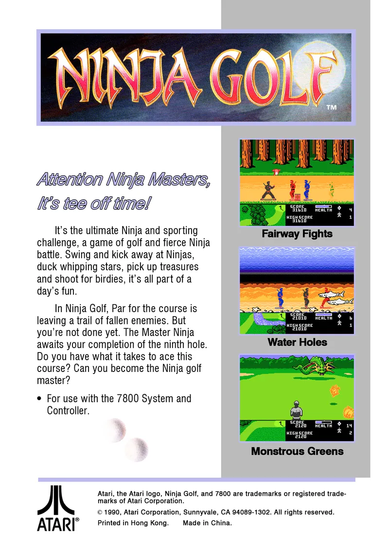 Ninja Golf box back